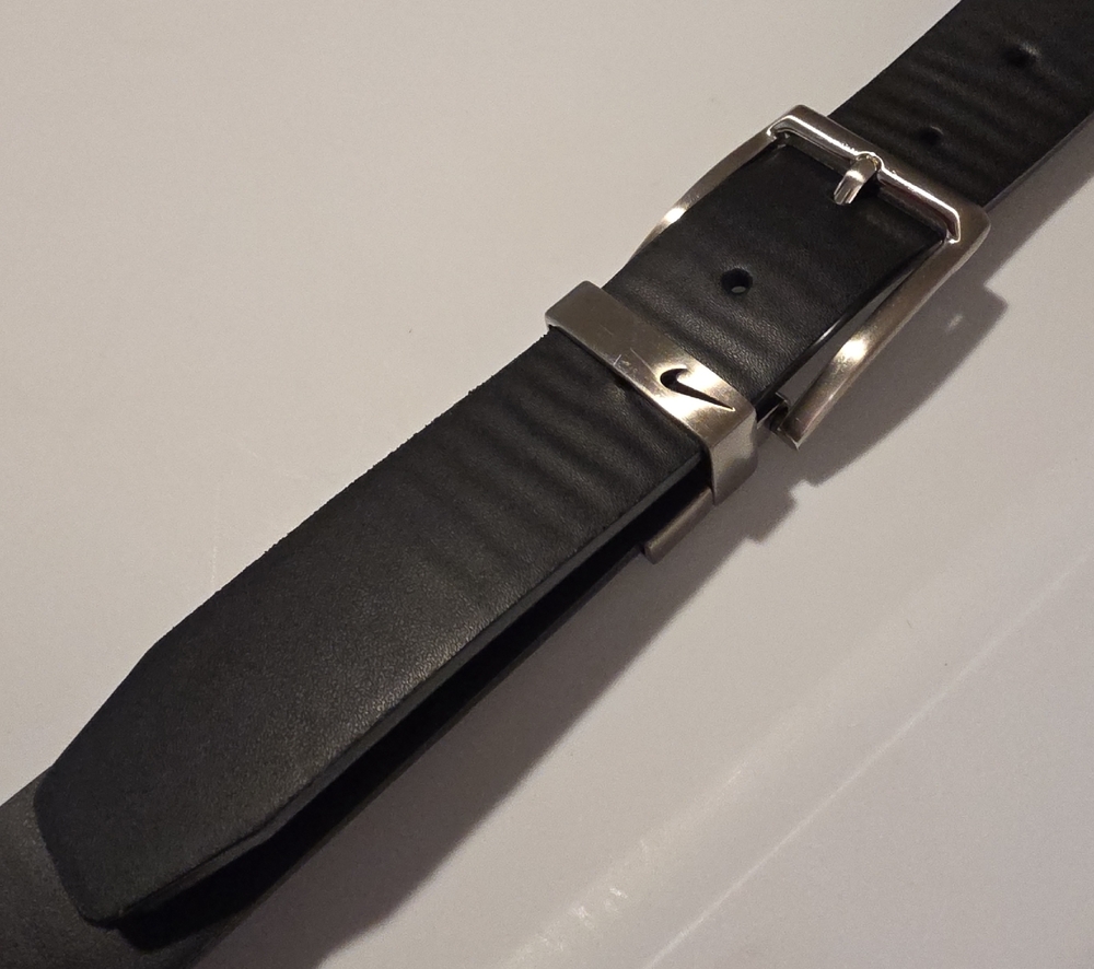 Nike revesible Black/Dark Brown Belt with Polished Silver Buckle